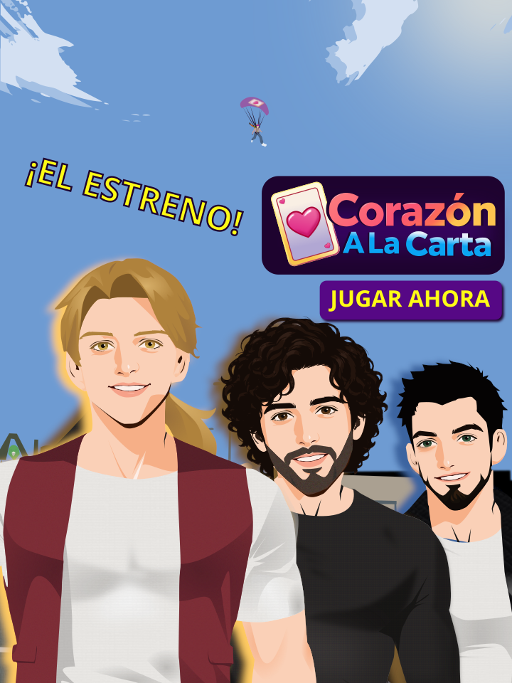Cuatro personajes del juego otome.